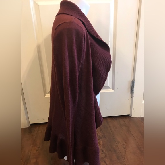George Burgandy Wine Oversized Open Faced Long Sleeve Cardigan size XS - Picture 4 of 11